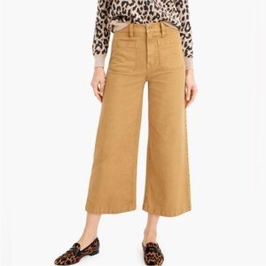 J. Crew Point Sur Mustard Washed Wide Leg Crop Cropped Pants High Rise 29 Yellow